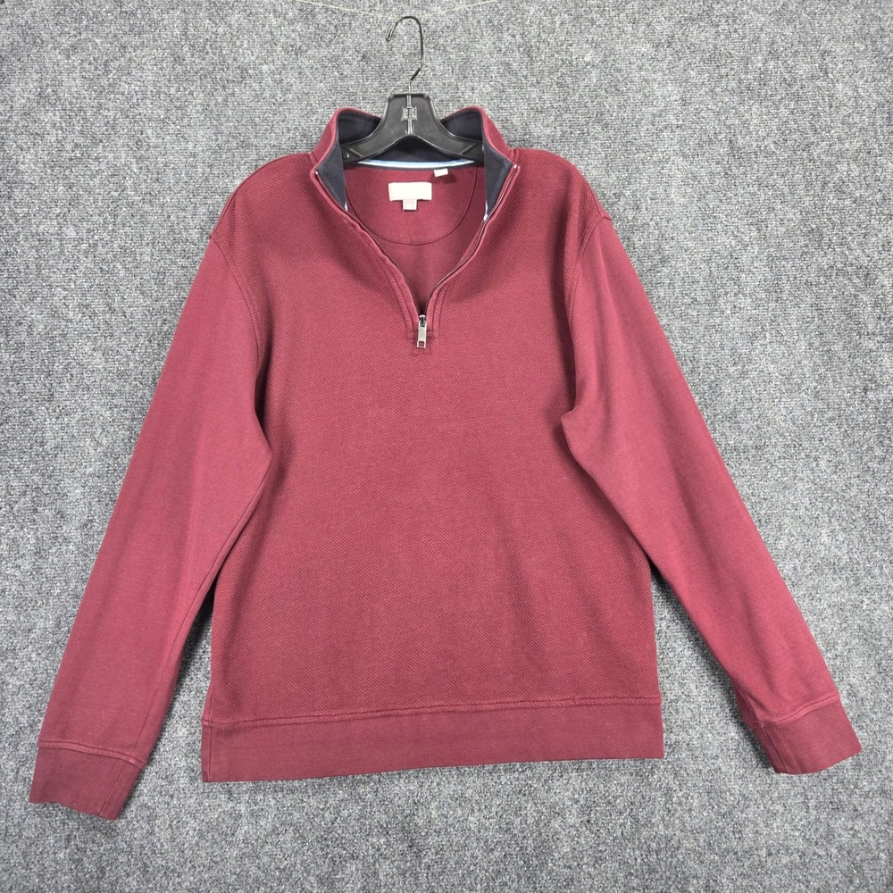 Ted Baker Quarter Zip Pullover Sweater Mens Size Medium Burgundy‎ Red